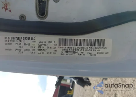 2012 Ram 1500 St from USA, damaged, VIN 1C6RD7KP5CS290783